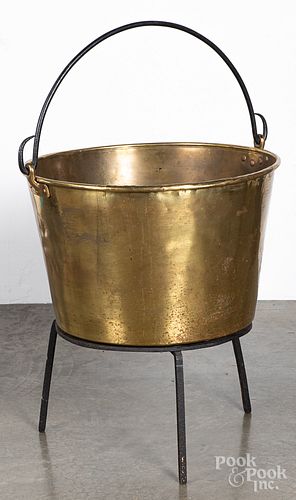 Large brass kettle, 19th c.