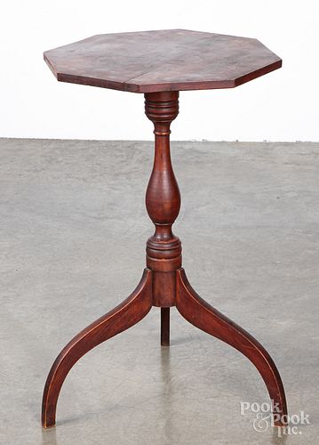 Red stained candlestand, early 19th c.