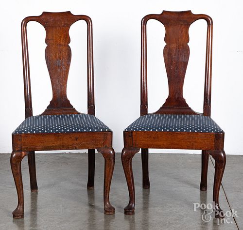 Pair of George II mahogany dining chairs, ca. 176
