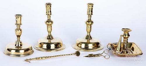 Dutch bell base candlesticks, 18th c.