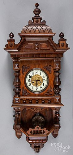 Gustav Becker Freischwinger walnut wall clock