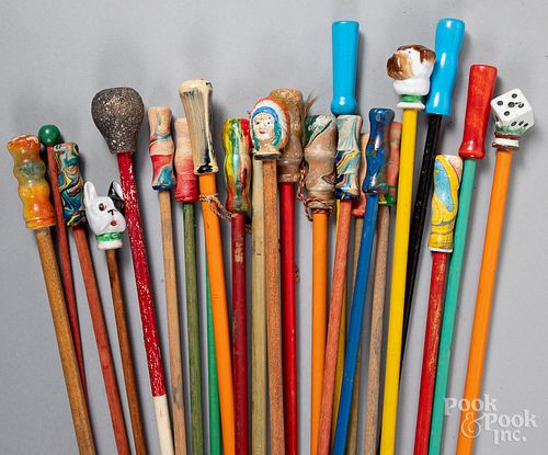 Collection of twenty-four carnival canes