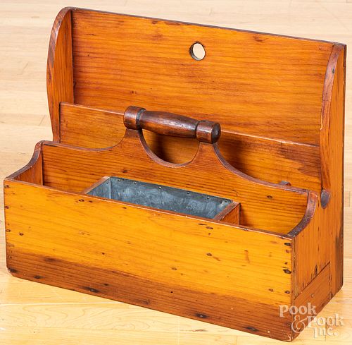 Unusual pine cobblers box, 19th c.