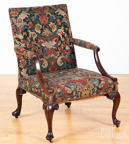George II mahogany open armchair, ca. 1760.