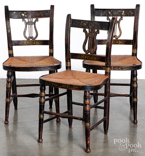 Set of six Sheraton painted fancy chairs, ca. 183
