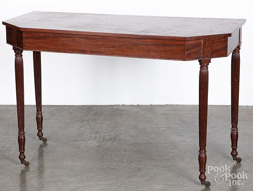 Sheraton mahogany dining table end, ca. 1810