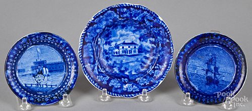Three pieces of Historical Blue Staffordshire