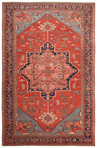 Antique Persian Serapi carpet , 11 ft 4 in x 17 ft 9 in ( 3.45 m x 5.41 m )