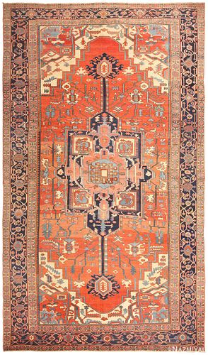 Antique Persian Heriz carpet ,11 ft x 18 ft 10 in (3.35 m x 5.74 m)