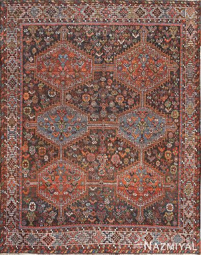 Antique Persian Afshar rug , 5 ft x 6 ft 4 in (1.52 m x 1.93 m)