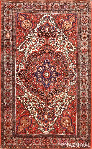 Antique Persian Sarouk Farahan , 4 ft x 6 ft 5 in (1.22 m x 1.96 m)