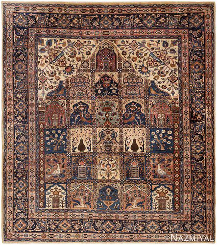Antique Persian Khorassan carpet, 8 ft 8 in x 9 ft 8 in (2.64 m x 2.95 m)