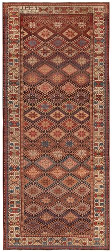 Antique Persian Kurdish rug , 5 ft 2 in x 11 ft 8 in (1.57 m x 3.56 m)