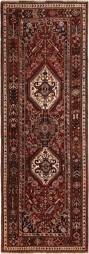 Antique Persian Gashgai , 3 ft 4 in x 9 ft 7 in ( 1.02 m x 2.92 m )