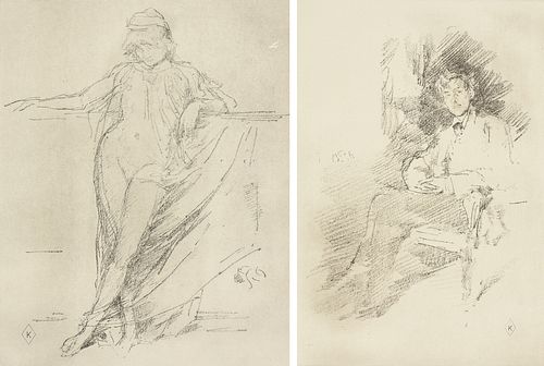 after JAMES ABBOTT MCNEILL WHISTLER (American 1834-1903) TWO PRINTS, "Little Draped Figure Leaning, 1893," AND "Walter Sickert, 1895," NEW YORK, 1914,