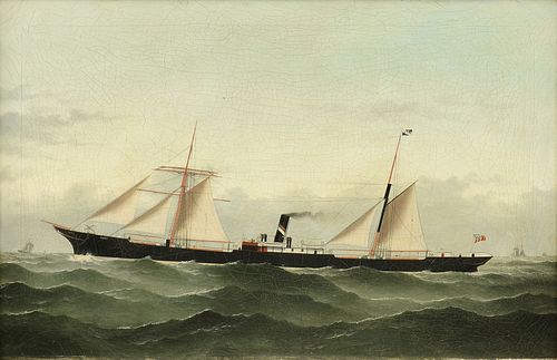 ENGLISH SCHOOL, A PAINTING, "The Adriatic and Oriental Company Screw Steamer, The Cairo, of the Brindisi to Alexandria Line," 1869-1879,