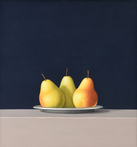 DAVID HARRISON (American b. 1954) A PAINTING, "Still Life of Three Pears," 2009,