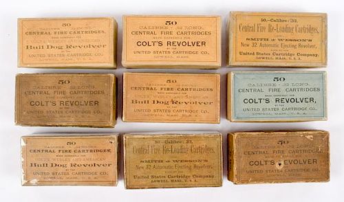 .32 Caliber Colt and Smith & Wesson Cartridge Boxes 