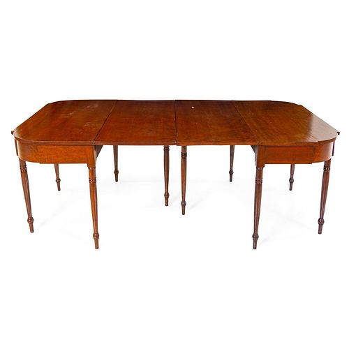 A Federal Cherrywood Two-Part Drop-Leaf Dining Table