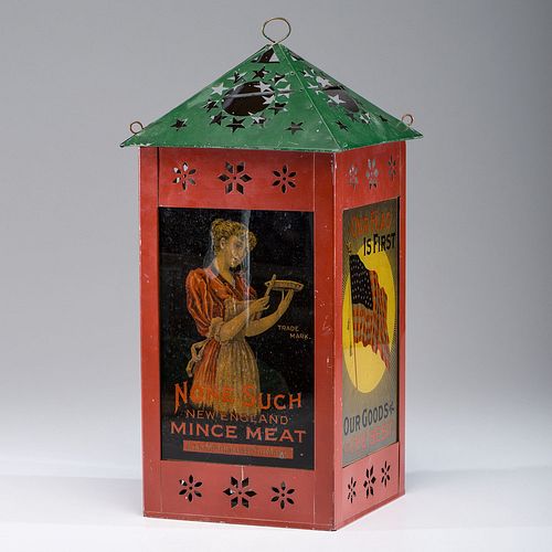 A Patriotic None Such Mince Meat Tin Advertising Lantern