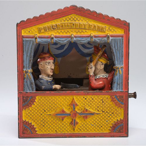 A Punch and Judy Cast Iron Mechanical Bank