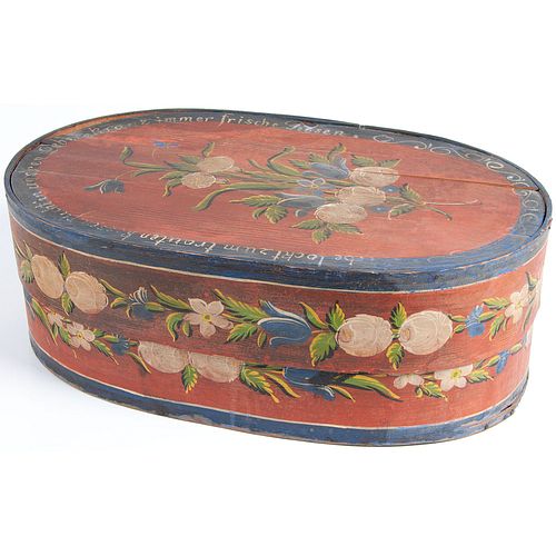 A Painted Bentwood Bride's Box