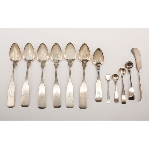 A Group of Kentucky Coin Silver Spoons and Knife