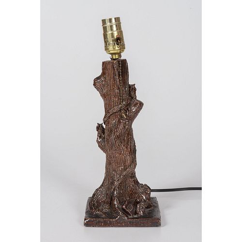 An Ohio Sewer Tile Tree Trunk Lamp