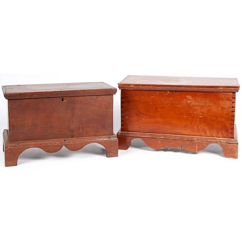 Two  Miniature Blanket Chests