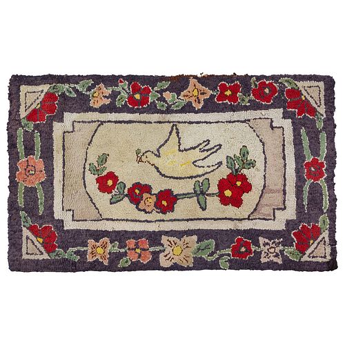 An American Dove of Peace Hooked Rug