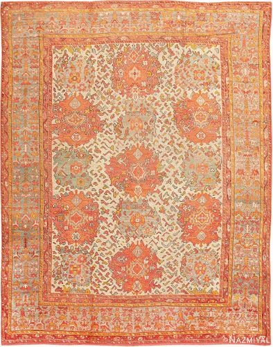 Antique Turkish Oushak carpet , 12 ft x 16 ft (3.66 m x 4.88 m)
