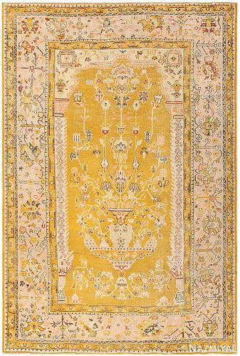 Antique Turkish Oushak carpet , 8 ft 8 in x 13 ft 2 in (2.64 m x 4.01 m)