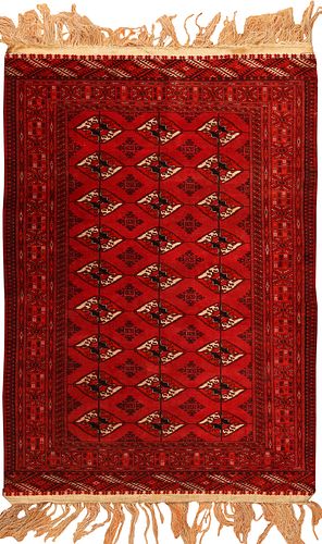 Vintage Persian Turkman rug , 4 ft 7 in x 6 ft 5 in ( 1.40 m x 1.96 m )