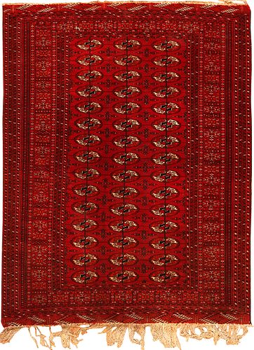 Vintage Persian Turkman , 4 ft 7 in x 6 ft 1 in ( 1.40 m x 1.85 m )