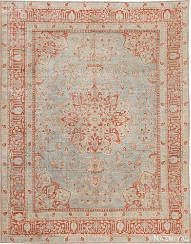 Antique Shabby Chic Persian Tabriz , 8 ft 4 in x 10 ft 7 in (2.54 m x 3.23 m)
