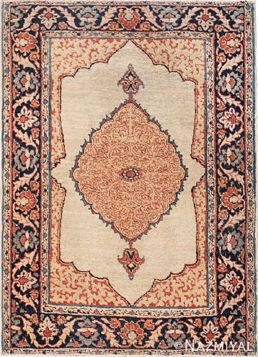 Antique Persian Tabriz , 1 ft 9 in x 2 ft 6 in (0.53 m x 0.76 m)