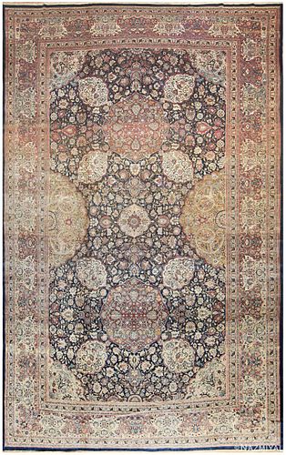 Antique Persian Tehran rug , 14 ft 3 in x 22 ft 3 in (4.34 m x 6.78 m)