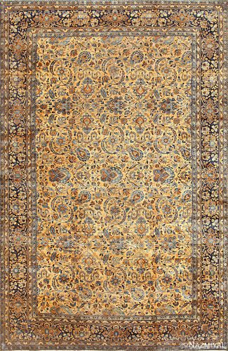 Antique Persian Kerman rug , 11 ft x 17 ft (3.35 m x 5.18 m)