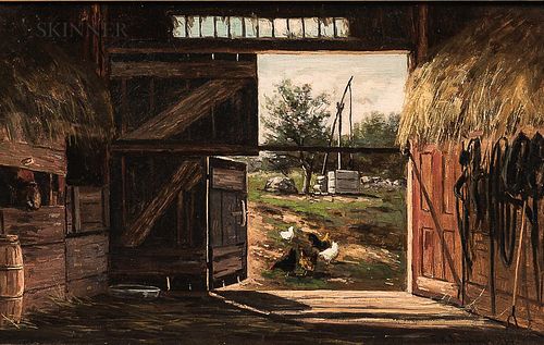 Frank Henry Shapleigh (American, 1842-1906)      Old Barn in Jackson N.H.