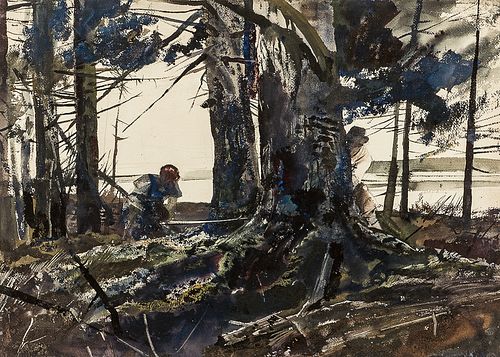 Andrew Newell Wyeth (American, 1917-2009)      Spruce Timber