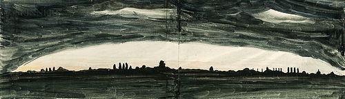 Charles Ephraim Burchfield (American, 1893-1967)      Night Landscape