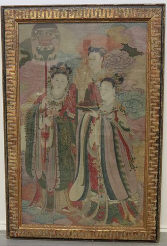 Framed Painting of (3) Figures.