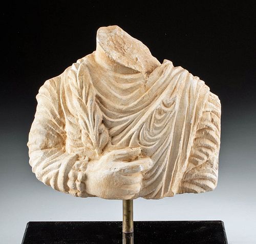 Palmyran Limestone Bust - Draped Figure w/ Feather