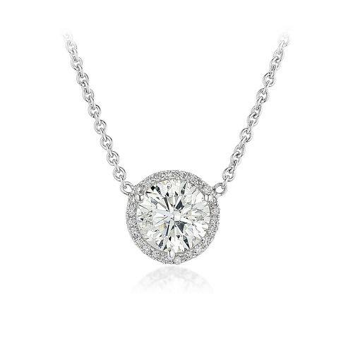 1.81-Carat Diamond Halo Necklace