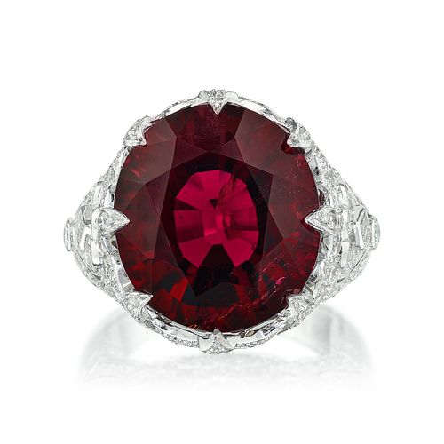 Cartier Rubellite and Diamond Ring