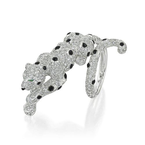 Diamond and Onyx Panther Ring