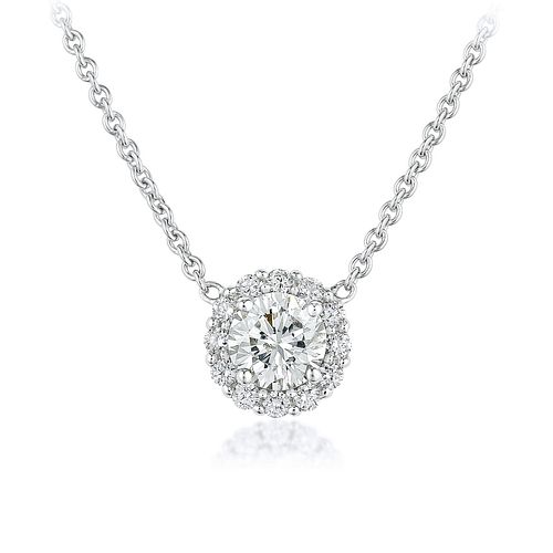 0.75-Carat Diamond Halo Necklace