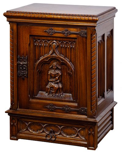 Colby's English Style Carved Oak Cabinet