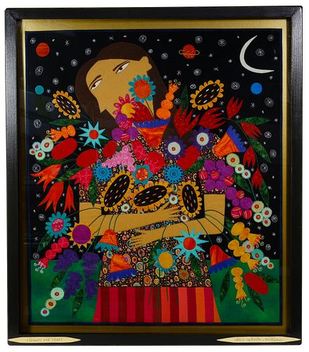 Chris Roberts-Antieau (American, b.1950) 'Flowers and Stars' Tapestry
