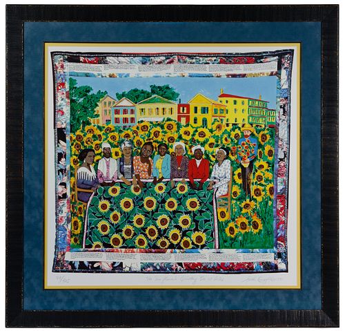 Faith Ringgold (American, b.1930) 'The Sunflower's Quilting Bee at Arles' Serigraph